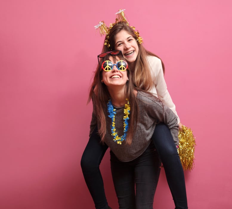 Funny girls in a Photo Booth party